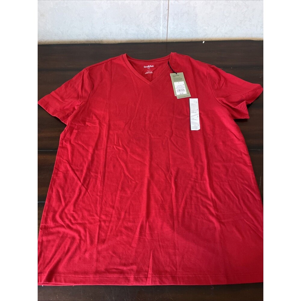 Goodfellow Size L Red V Neck Standard Fit